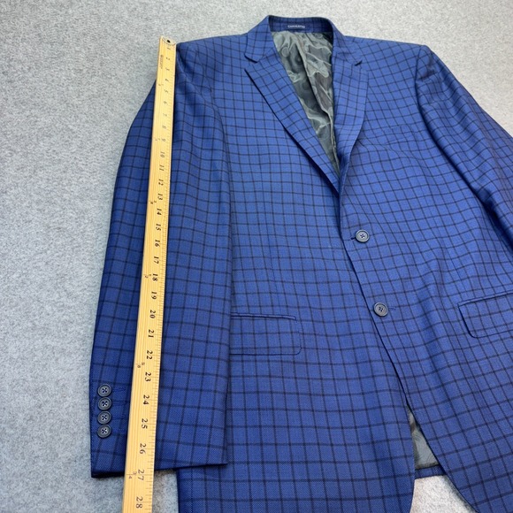 Canaletto‎ Men's 44L Blue Windowpane Wool Sport Coat Vitale Barberis Canonico - Picture 5 of 12